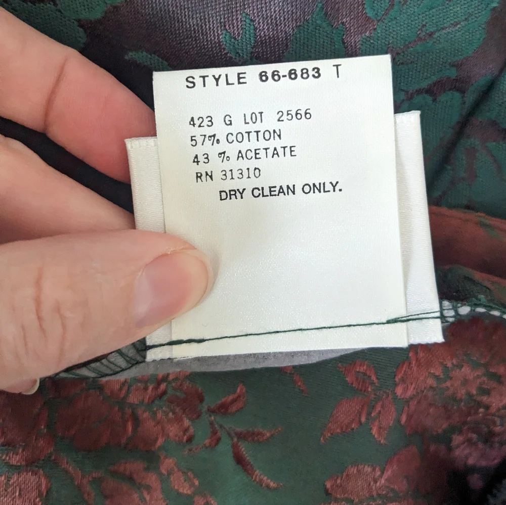 Vintage 80s Brocade Floral Retro Cocktail Dress - Byer Too - Picture 6 of 6